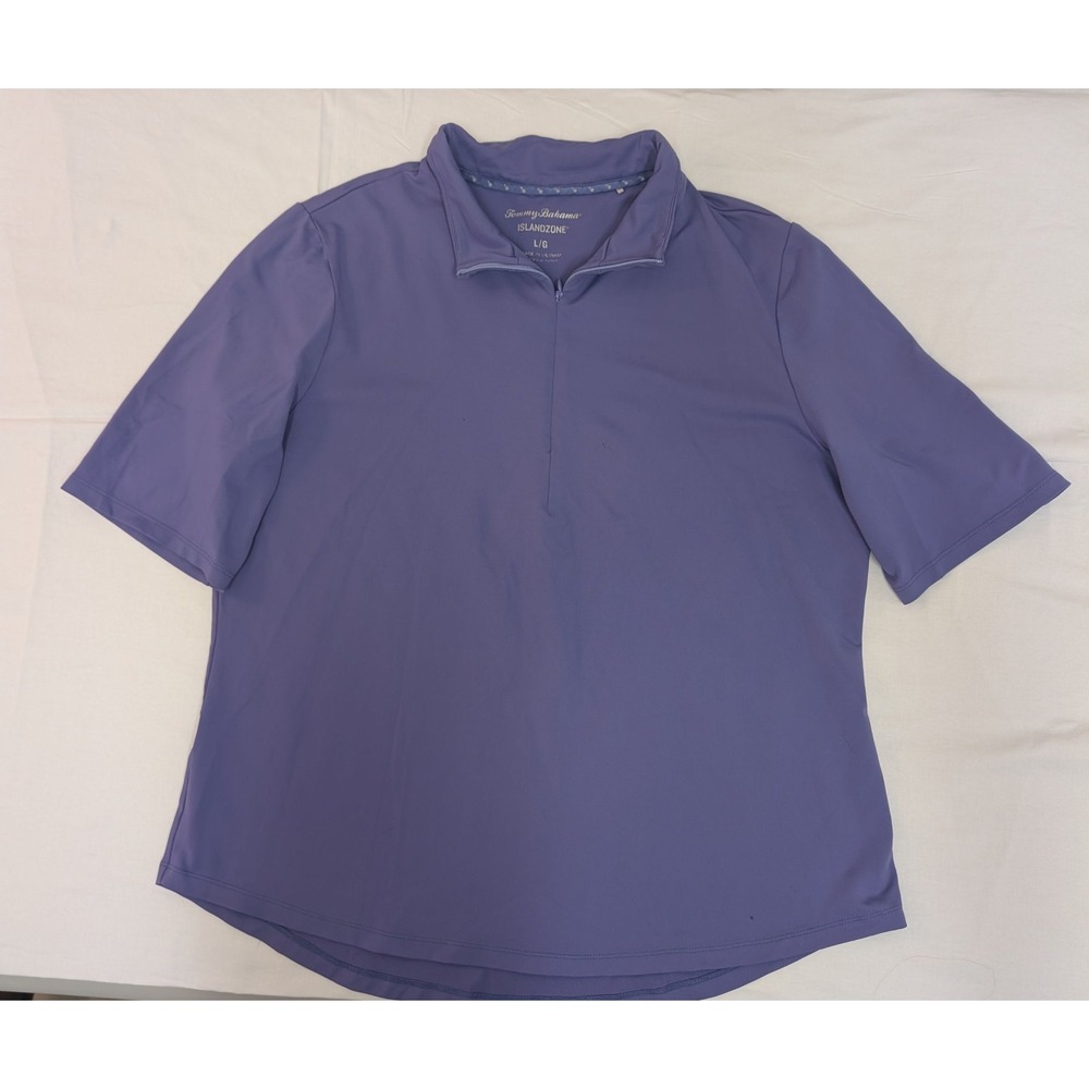 Tommy Bahama IslandZone Women's L Purple Quarter Zip Performance Golf Polo Shirt